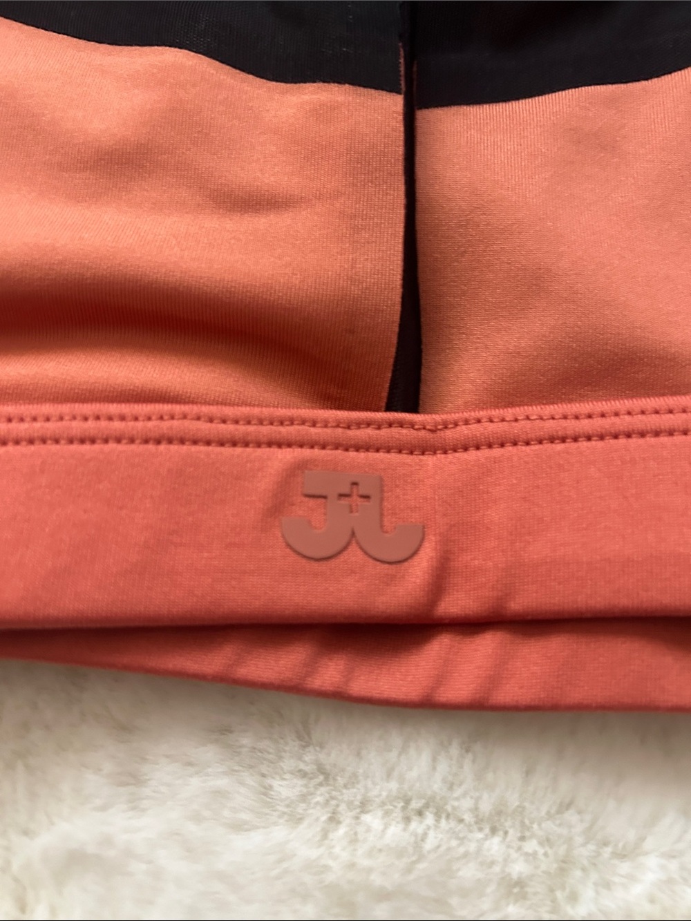 Joand Jax Coral and Black Sports Bra + Tie-Dye Coral-Trim Running Shorts Set - Picture 7 of 7